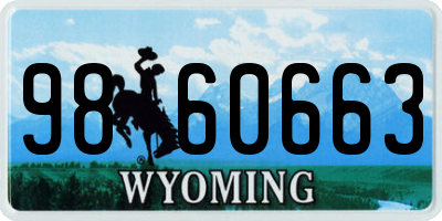 WY license plate 9860663