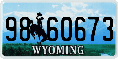 WY license plate 9860673