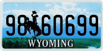 WY license plate 9860699