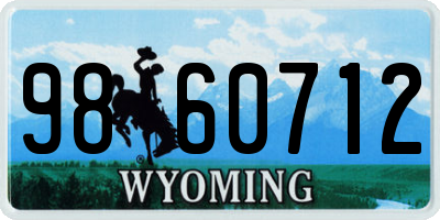 WY license plate 9860712