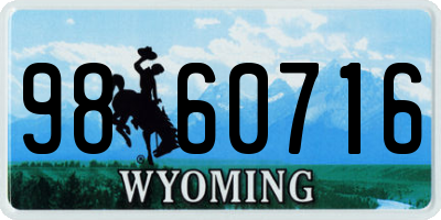 WY license plate 9860716