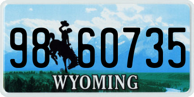 WY license plate 9860735