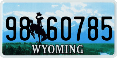 WY license plate 9860785