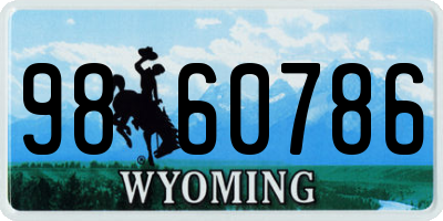 WY license plate 9860786