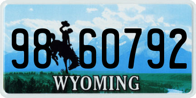 WY license plate 9860792