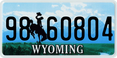 WY license plate 9860804