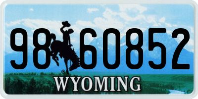 WY license plate 9860852