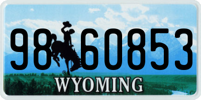 WY license plate 9860853