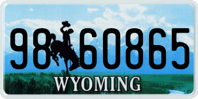 WY license plate 9860865
