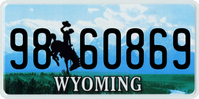 WY license plate 9860869