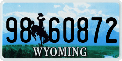 WY license plate 9860872