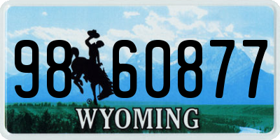 WY license plate 9860877
