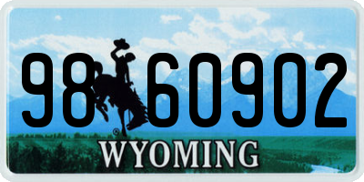 WY license plate 9860902