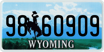 WY license plate 9860909