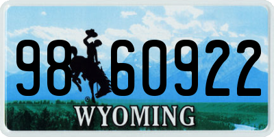 WY license plate 9860922