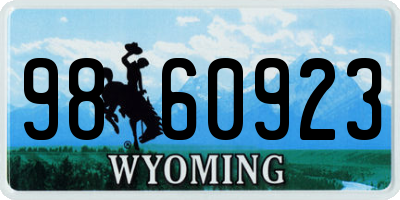 WY license plate 9860923