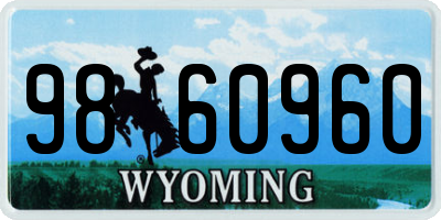 WY license plate 9860960