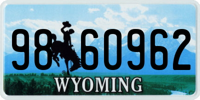 WY license plate 9860962
