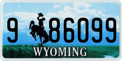WY license plate 986099
