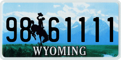 WY license plate 9861111