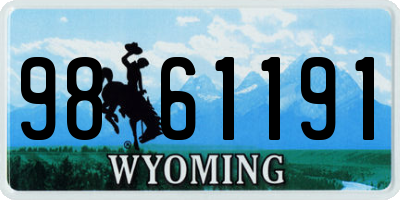 WY license plate 9861191