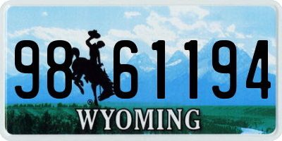 WY license plate 9861194