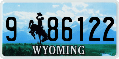 WY license plate 986122
