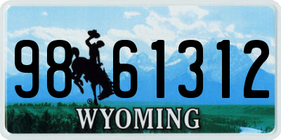 WY license plate 9861312