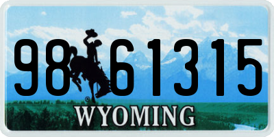 WY license plate 9861315