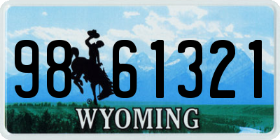 WY license plate 9861321