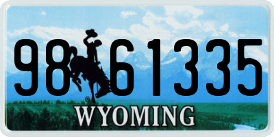 WY license plate 9861335
