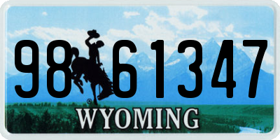 WY license plate 9861347