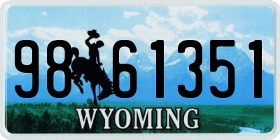 WY license plate 9861351