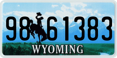 WY license plate 9861383