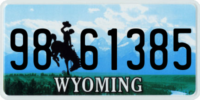 WY license plate 9861385