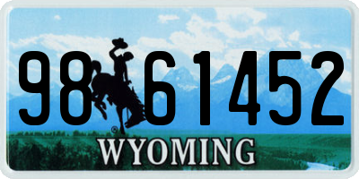 WY license plate 9861452