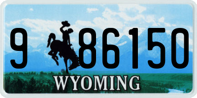 WY license plate 986150