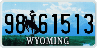 WY license plate 9861513