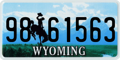 WY license plate 9861563