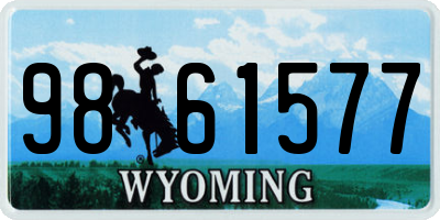 WY license plate 9861577