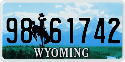 WY license plate 9861742