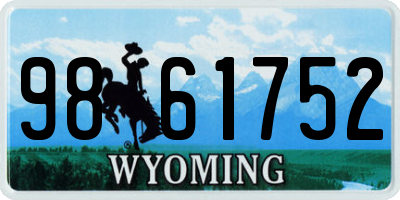 WY license plate 9861752
