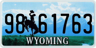 WY license plate 9861763