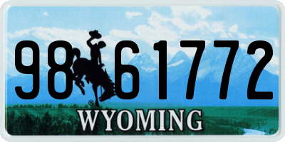 WY license plate 9861772