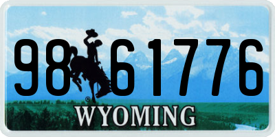WY license plate 9861776