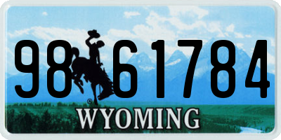 WY license plate 9861784