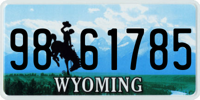 WY license plate 9861785