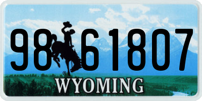 WY license plate 9861807