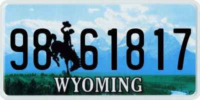 WY license plate 9861817