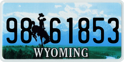 WY license plate 9861853